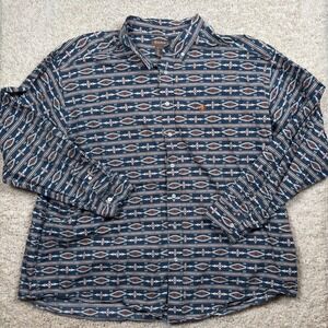 Ariat Mens Keon Cav Southwestern Navajo Print Button Down Shirt 3XL